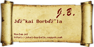 Jókai Borbála névjegykártya